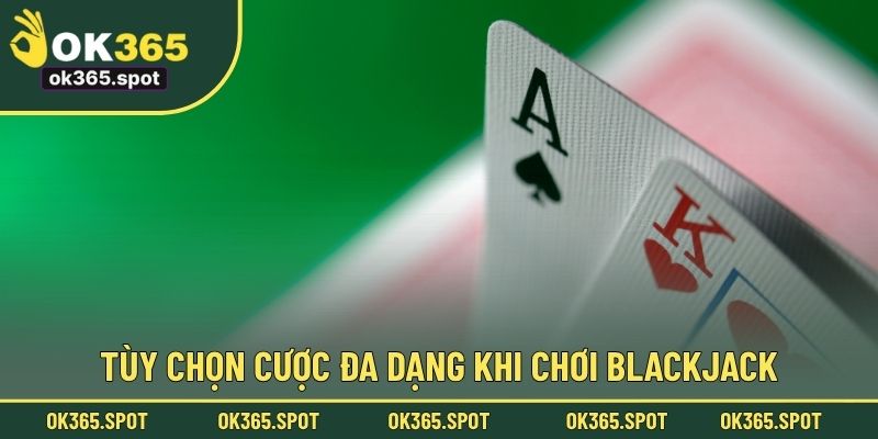 Tùy chọn cược đa dạng khi chơi Blackjack